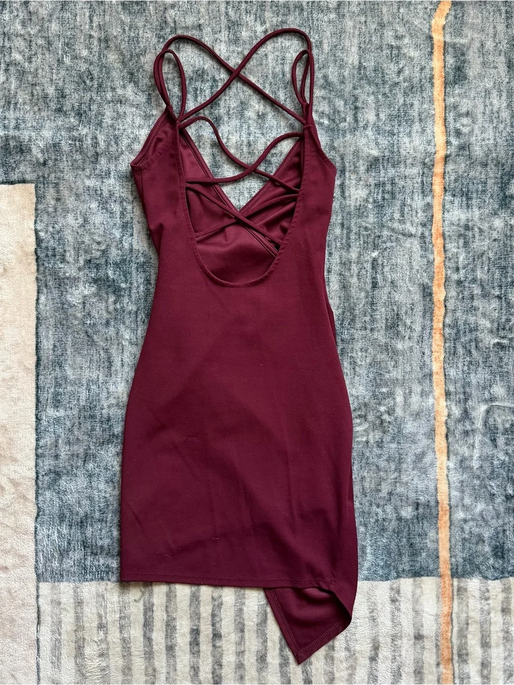 Windsor Burgundy Strappy Wrap Mini Dress